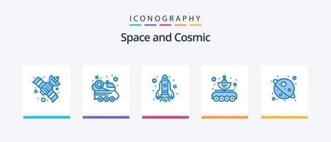 ruimte blauw 5 icoon pak inclusief universum. ruimte. raket. overdracht. gegevens overdracht. creatief pictogrammen ontwerp vector