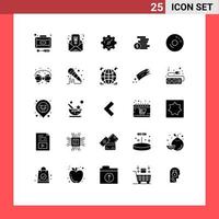 voorraad vector icoon pak van 25 lijn tekens en symbolen voor voedsel cafe instelling bagels glans bewerkbare vector ontwerp elementen