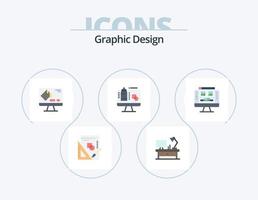grafisch ontwerp vlak icoon pak 5 icoon ontwerp. computer. presentatie. kleur. gegevens. computer vector