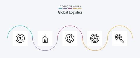 globaal logistiek lijn 5 icoon pak inclusief code zoeken. globaal. plaats. klok. kijk maar vector