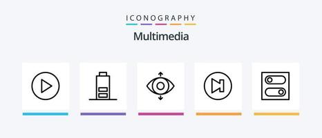 multimedia lijn 5 icoon pak inclusief . installeren. multimediaal. creatief pictogrammen ontwerp vector