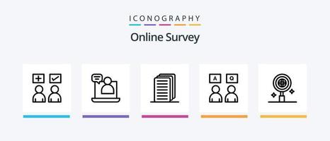 online enquête lijn 5 icoon pak inclusief . vind. bedrijf. bedrijf. versnelling. creatief pictogrammen ontwerp vector