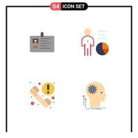 universeel icoon symbolen groep van 4 modern vlak pictogrammen van kaart rendement ID kaart voorbij gaan aan persoon bewerkbare vector ontwerp elementen