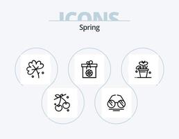 voorjaar lijn icoon pak 5 icoon ontwerp. bloem. de lente. bloem. natuur. ecologie vector