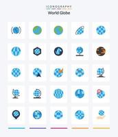 creatief wereldbol 25 vlak icoon pak zo net zo internetten. globaal. baan. aarde. wereldbol vector