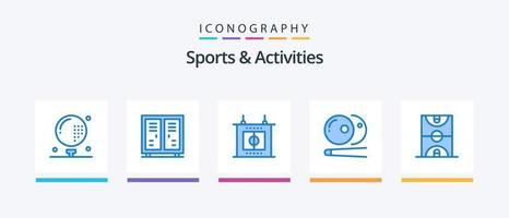 sport- en activiteiten blauw 5 icoon pak inclusief bal. snookeren. kast. zwembad. sport. creatief pictogrammen ontwerp vector
