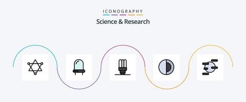 wetenschap lijn gevulde vlak 5 icoon pak inclusief . Uranus. licht. ruimte. zon vector