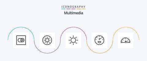 multimedia lijn 5 icoon pak inclusief . vector