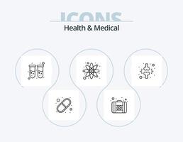 Gezondheid en medisch lijn icoon pak 5 icoon ontwerp. medisch. afspraak. gebouw. afspraak. online vector