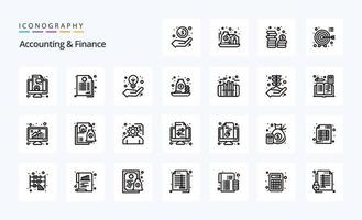 25 accounting en financiën lijn icoon pak vector