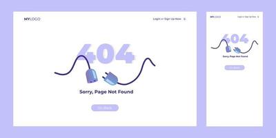 fout 404 pagina niet gevonden bestemmingspagina-concept voor mobiel en pc vector