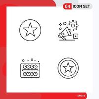 voorraad vector icoon pak van 4 lijn tekens en symbolen voor favoriete schilderij campagne video leerling bewerkbare vector ontwerp elementen