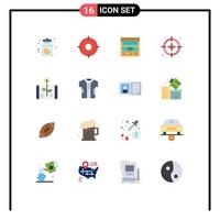 16 universeel vlak kleur tekens symbolen van bedrijf beheer browser bedrijf web bewerkbare pak van creatief vector ontwerp elementen