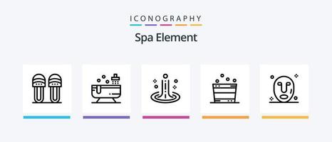 spa element lijn 5 icoon pak inclusief masker. sier. water. licht. kaars. creatief pictogrammen ontwerp vector