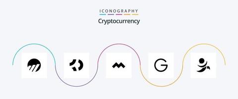 cryptogeld glyph 5 icoon pak inclusief crypto . gulden . crypto . crypto valuta vector