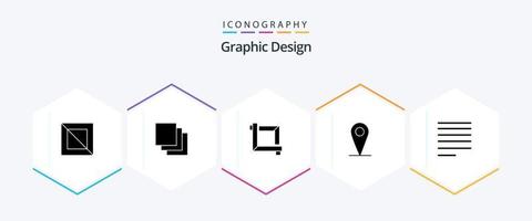 ontwerp 25 glyph icoon pak inclusief . . grafisch. tekst. uitlijnen vector
