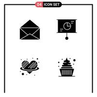 voorraad vector icoon pak van 4 lijn tekens en symbolen voor bericht liefde bedrijf samenspel room bewerkbare vector ontwerp elementen