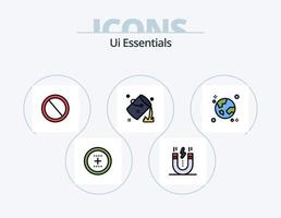 ui essentials lijn gevulde icoon pak 5 icoon ontwerp. envelop. communicatie. wereldbol. afval. filter vector