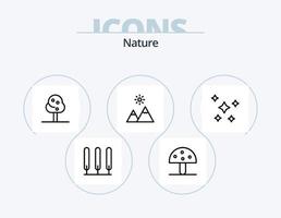 natuur lijn icoon pak 5 icoon ontwerp. . groente. temperatuur. natuur. voedsel vector