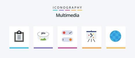 multimedia vlak 5 icoon pak inclusief . bord. geografie. creatief pictogrammen ontwerp vector
