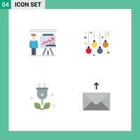 voorraad vector icoon pak van 4 lijn tekens en symbolen voor bedrijf plug zakenman ballen groen bewerkbare vector ontwerp elementen