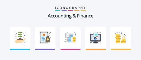 accounting en financiën vlak 5 icoon pak inclusief munten. live. begroting. financiën. bedrijf. creatief pictogrammen ontwerp vector