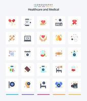 creatief medisch 25 vlak icoon pak zo net zo AIDS. medisch. online. online. vastmaken vector