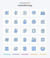 creatief duurzame energie 25 blauw icoon pak zo net zo groei. wolk. hangen. stroom. elektriciteit vector