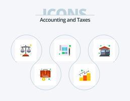 belastingen vlak icoon pak 5 icoon ontwerp. rekeningen. vel. investeringen. betaling. accounting vector