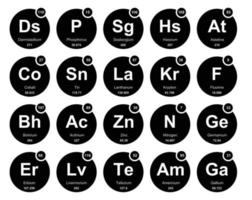 20 preiodisch tafel van de elementen icoon pak ontwerp vector