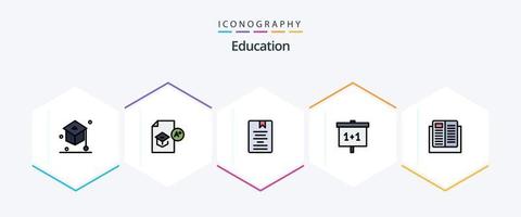 onderwijs 25 gevulde lijn icoon pak inclusief school. onderwijs. school. aan het leren. onderwijs vector