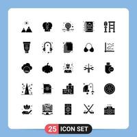 solide glyph pak van 25 universeel symbolen van station bank bedrijf voedsel menu bewerkbare vector ontwerp elementen