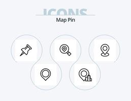 kaart pin lijn icoon pak 5 icoon ontwerp. . pin. pin vector