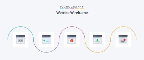 website wireframe vlak 5 icoon pak inclusief web. bladzijde. bladzijde. koppelingen. website vector