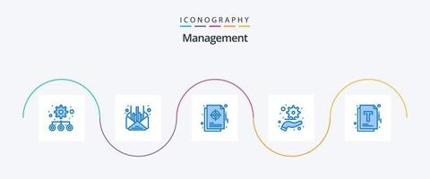 beheer blauw 5 icoon pak inclusief beheer. document. focus. plan. controle vector