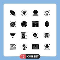 16 creatief pictogrammen modern tekens en symbolen van doelwit pijl pin roos boeket bewerkbare vector ontwerp elementen