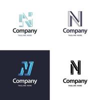 brief n groot logo pak ontwerp creatief modern logos ontwerp voor uw bedrijf vector