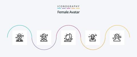 vrouw avatar lijn 5 icoon pak inclusief schoonheid. vrouw. vrouw. vrouw. avatar vector