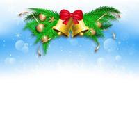 kerstviering banner met bel ornamenten vector