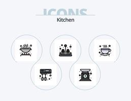 keuken lijn gevulde icoon pak 5 icoon ontwerp. . eieren. handleiding. ei. palet vector