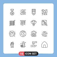 voorraad vector icoon pak van 16 lijn tekens en symbolen voor liefde vieren codering verjaardag streep bewerkbare vector ontwerp elementen