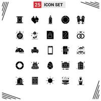 reeks van 25 modern ui pictogrammen symbolen tekens voor taart tabel favoriete bedrijf baby bewerkbare vector ontwerp elementen