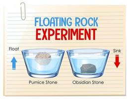 wetenschappelijk experiment met drijvende rots vector