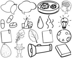 set item en symbool hand getrokken doodle vector