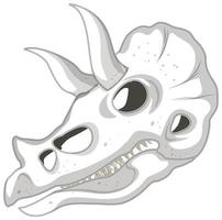 triceratops skelet op witte achtergrond vector