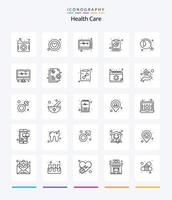 creatief Gezondheid zorg 25 schets icoon pak zo net zo oog. OK. machine. lijst. kwijting vector