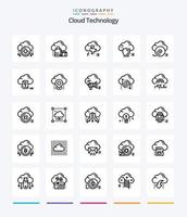 creatief wolk technologie 25 schets icoon pak zo net zo veiligheid. zeker. online. wolk. pijl vector