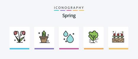 voorjaar lijn gevulde 5 icoon pak inclusief . landbouw. de lente. oor. de lente. creatief pictogrammen ontwerp vector