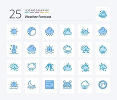 weer 25 blauw kleur icoon pak inclusief het weer. temperatuur. wolk. het weer. wolk vector