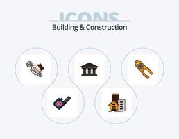 gebouw en bouw lijn gevulde icoon pak 5 icoon ontwerp. tang. dalen. uitverkoop. schietlood. instrument vector
